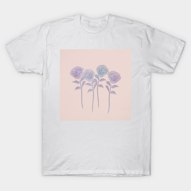 Cute Roses Watercolor T-Shirt by technotext